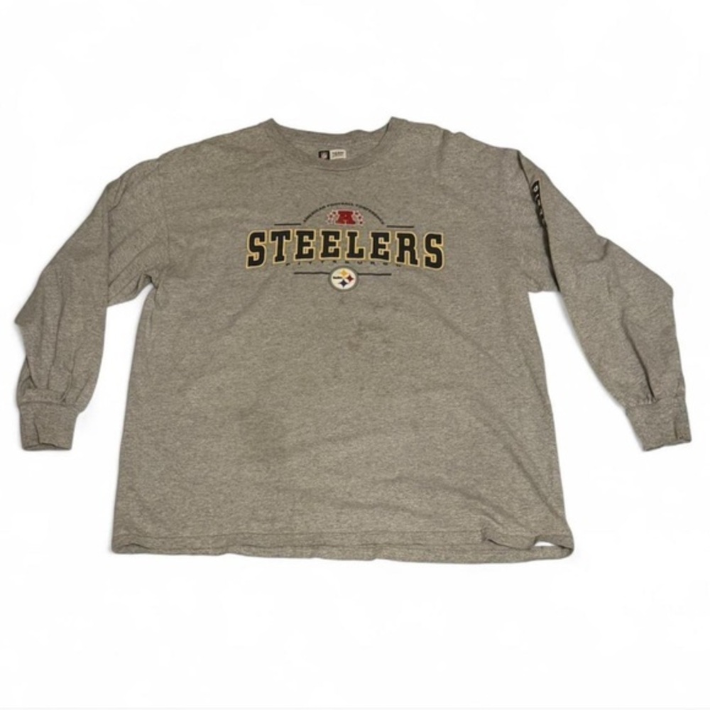 NFL XL Steelers Team Apparel Gray Shirt with small stain